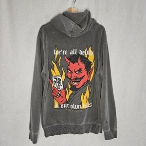 Independant Trading Compant Devil hooded gray sweatshirt Men's M